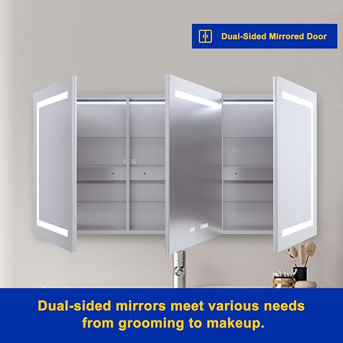 60" x 30" LED Lighted Medicine Cabinet - Image 7