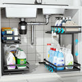 Under Sink Organizer, JCYLQ Dual-Rail Ball-Bearing, Under Kitchen Sink Organizer by jcylq
