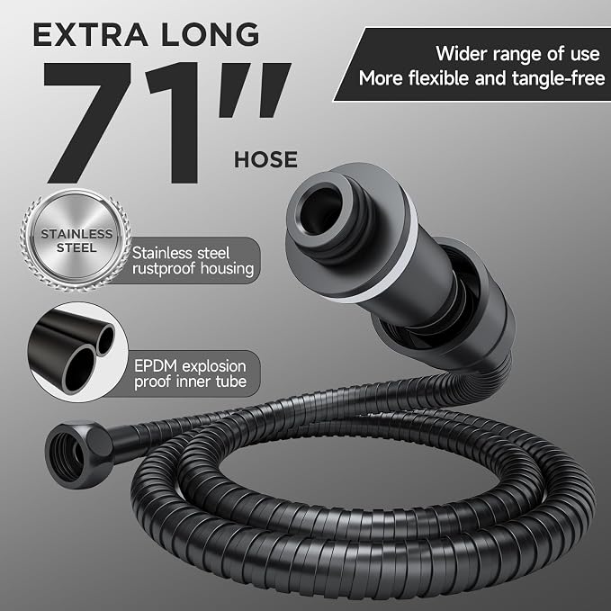 Veken 11.8'' Rain Black Shower Head - Image 5