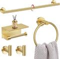 5-Piece Towel Bar Set Brushed Gold Bathroom Hardware Accessories Set Upgraded by LairuierBathroomHardwareSet