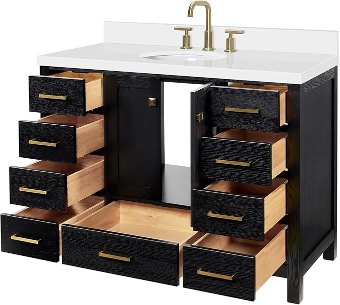 ARIEL Cambridge 49 Inch Single Oval Sink Bathroom Vanity - Image 6