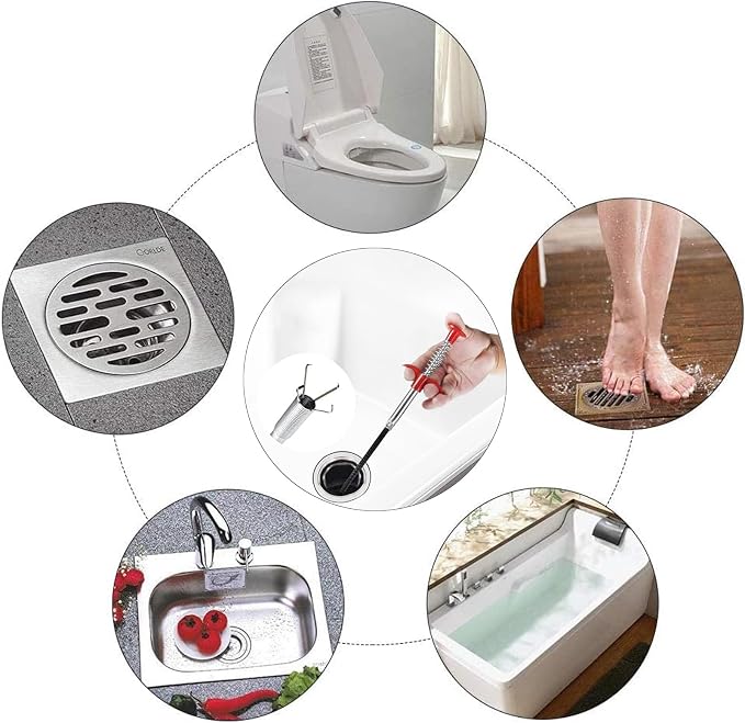 Drain Snake for Hair Clogs, 116 Inch Snake Drain Hair Removal Too, Plumbing - Image 6