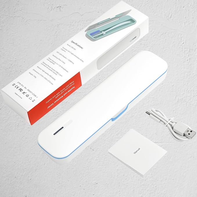 UV Toothbrush Sanitizer and Holder, Portable Travel Case and Cover, Toothbrush - Image 6