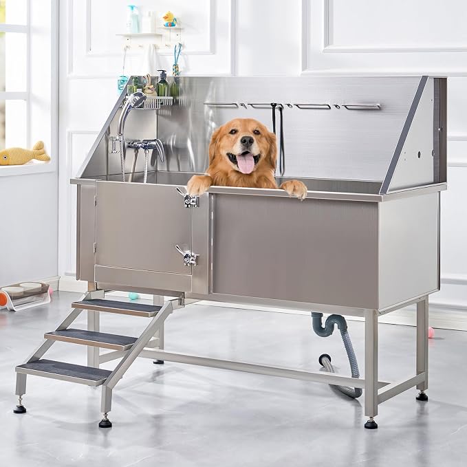 Albott 60 Inch Stainless Steel Dog Washing Station by Albott