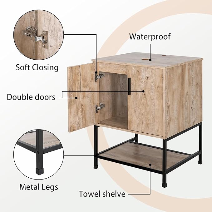 UEV Rustic Oak 36" Bathroom Vanity - Image 6