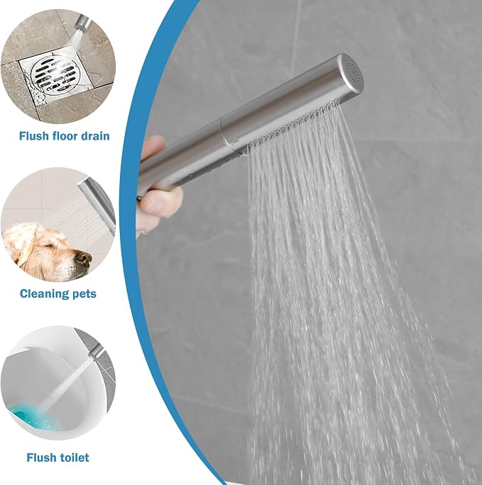 RUMOSE Brushed Nickel Bathtub Filler Freestanding Tub Filler Floor Mount Tub - Image 5