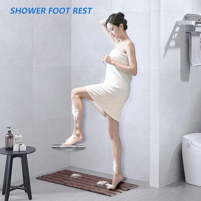Shower Foot Rest for Shaving Legs, Wall Mounted Shower Foot Ledge, Antislip - Image 4