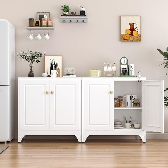 33" Metal Kitchen Pantry Storage Cabinets - Image 4