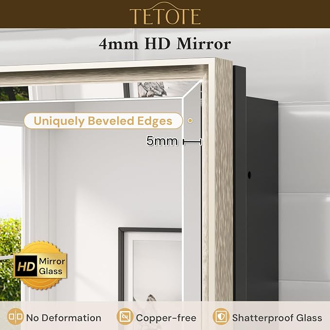 TETOTE Brushed Nickel 16" x 24" Recessed Medicine Cabinet Bathroom Mirror - Image 6