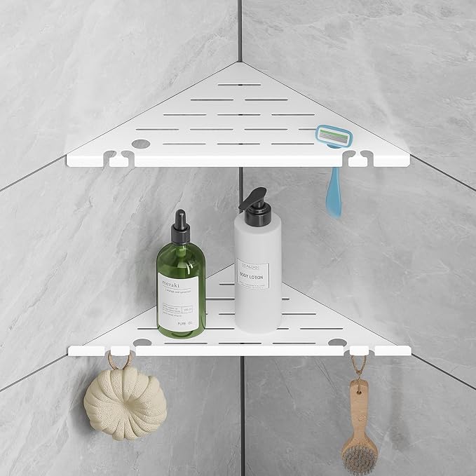 Shower Corner Shelf, 304 Stainless Steel, Wall Mount, Triangular, 10 x 10 Inches by HBXS