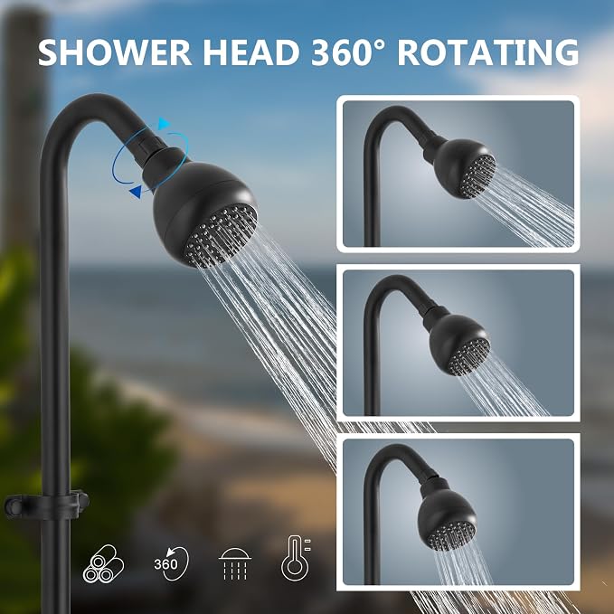 Aolemi Outdoor Shower Fixtures Kit Faucet System 3 Inch Center - Image 5