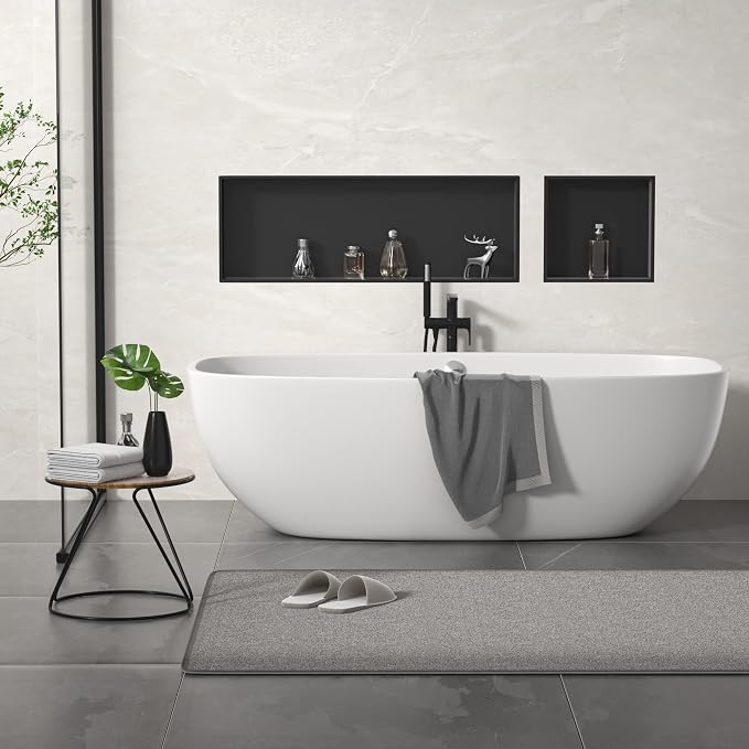 Stainless Steel Shower Niche 36" X 12" Matte Black No Tile Needed Horizontal - Image 5