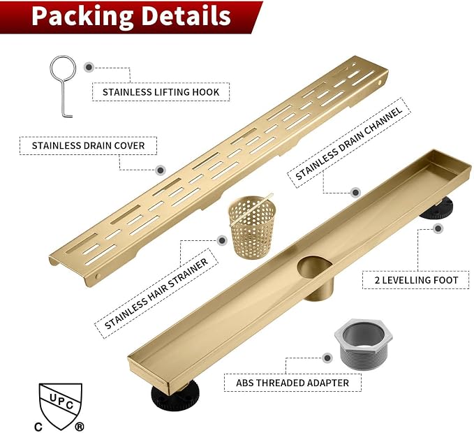 Sharp-tec Linear Shower Drain, 36 inch Shower Drain - Image 7