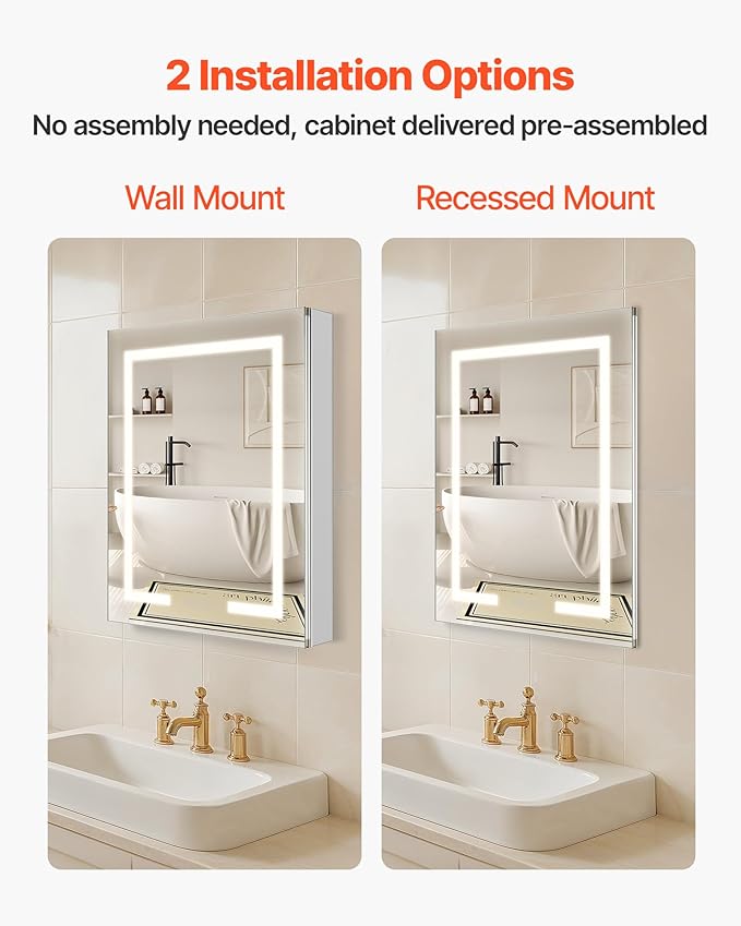 VEVOR Lighted Medicine Cabinet - Image 5