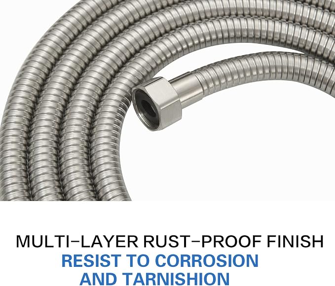 RUMOSE 98 inches Shower Hose Shower Head Extension Hose Extra Long Stainless - Image 8