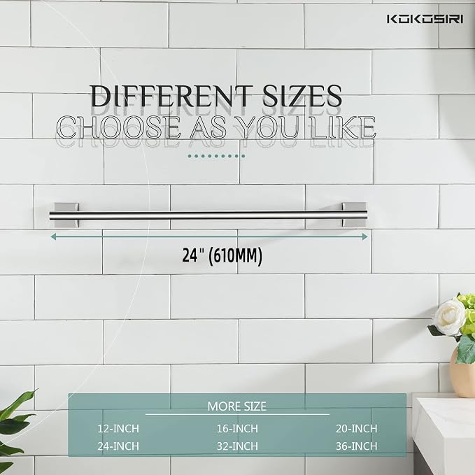 KOKOSIRI Bath Towel Bar Bathroom Towel Holder - Image 7
