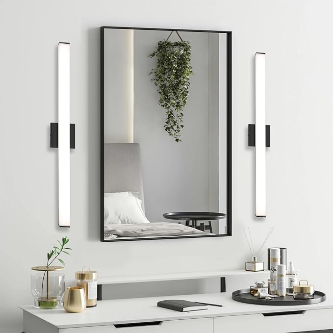 Bathroom Vanity Light Brushed Black Square LED 31.5 inch 24W 4000K Natural - Image 8