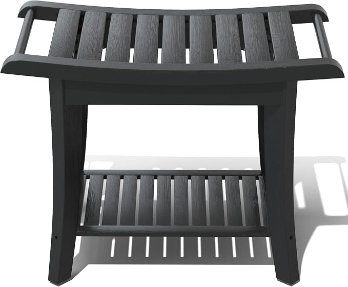 Bamboo Shower Stool Bench Waterproof by ZHUOYUE