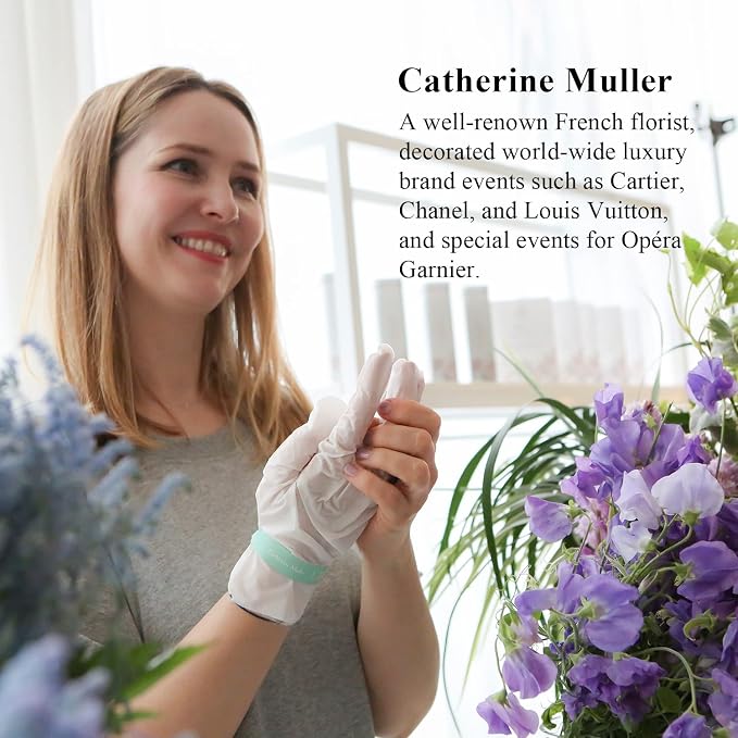 Catherine Muller Floral Hand Mask 8 Pairs, Moisturizing Gloves - Image 2