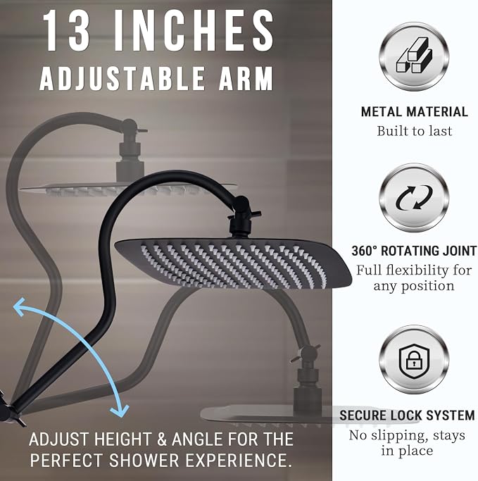 G-Promise 14 Inches Shower faucet Sets Complete, All Metal Rainfall Shower Head - Image 5