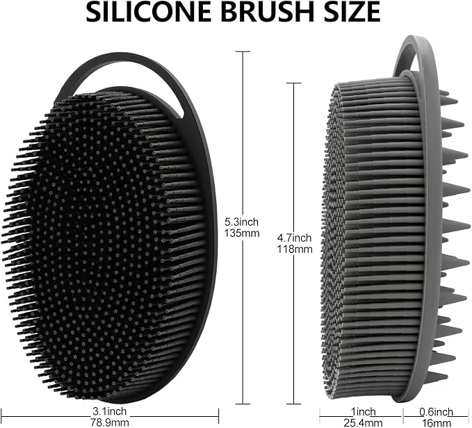 2 Pack Silicone Body Scrubber, Loofah Double-Sided Body Brush, Shower Scrubber - Image 4