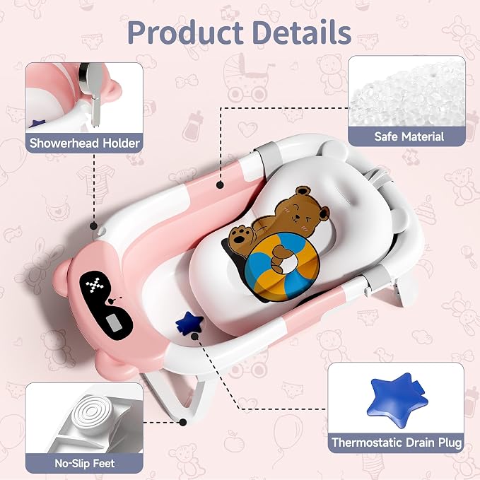 Collapsible Baby Bathtub for Newborn to Toddler - Image 7