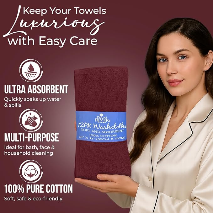 DAN RIVER 12 Pack Wash Cloths for Showering - Image 4