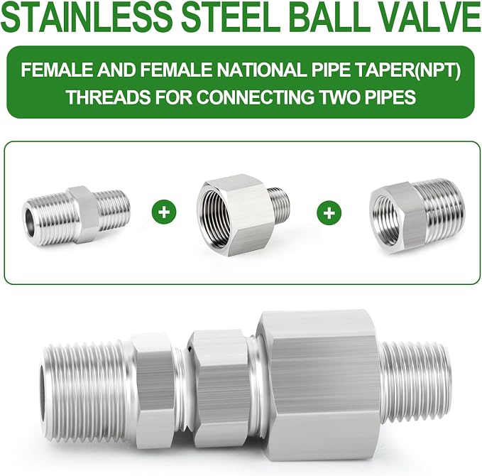 TAISHER 5PCS 304 Stainless Steel Pipe Fitting, 3/8" NPT Male x 3/4" NPT Female - Image 6