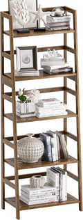 Ladder Shelf, 5-Tier Bookshelf, All Bamboo Heavy Duty Bookcase, Freestanding by VOVALACraftingDreamHomes