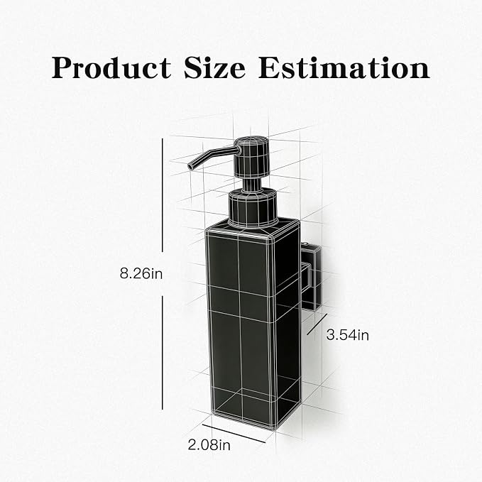 Black Soap Dispenser, Wall-Mounted 304 Stainless Steel Liquid Soap Dispenser - Image 2