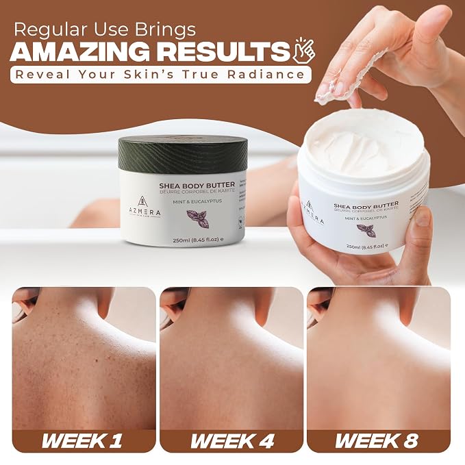 AZMERA Handcrafted Whipped Shea Body Butter – Refreshing Mint & Eucalyptus - Image 4