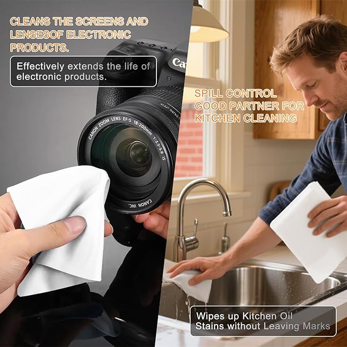 Microfiber Wipes 6"x6" Superfine Lint Free Cloths Cleaning and Drying Cloths - Image 5