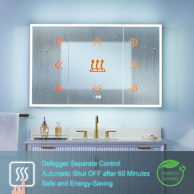 WELLFOR 48" X 30" LED Medicine Cabinet - Image 8