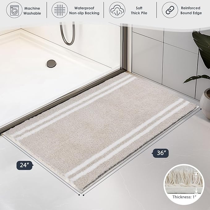 PURRUGS Bathroom Rug Non-Slip Machine Washable 24" x 36", Super Absorbent and - Image 7