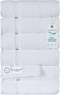 SALBAKOS 100% Turkish Cotton Hand Towel Set of 6 16x30 inch | Heirloom Quality by SALBAKOS