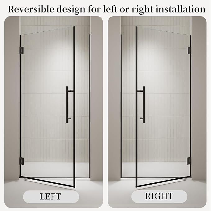 Frameless Hinged Shower Door, Single Swing Shower Panel - Image 7
