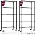 2 Pack 5-Tier Metal Wire Shelving Unit by Homtura