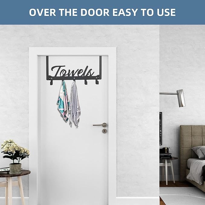Over The Door Hooks, Towel Rack - Image 6