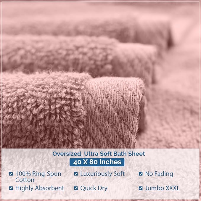 DAN RIVER Pack of 1 Bath Sheet 40x80 Inches, Oversized Towels - Image 6