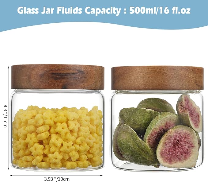 Small Glass Jars With Lids 16oz Spice Jars with Screw Lids Kitchen Clear Glass - Image 2