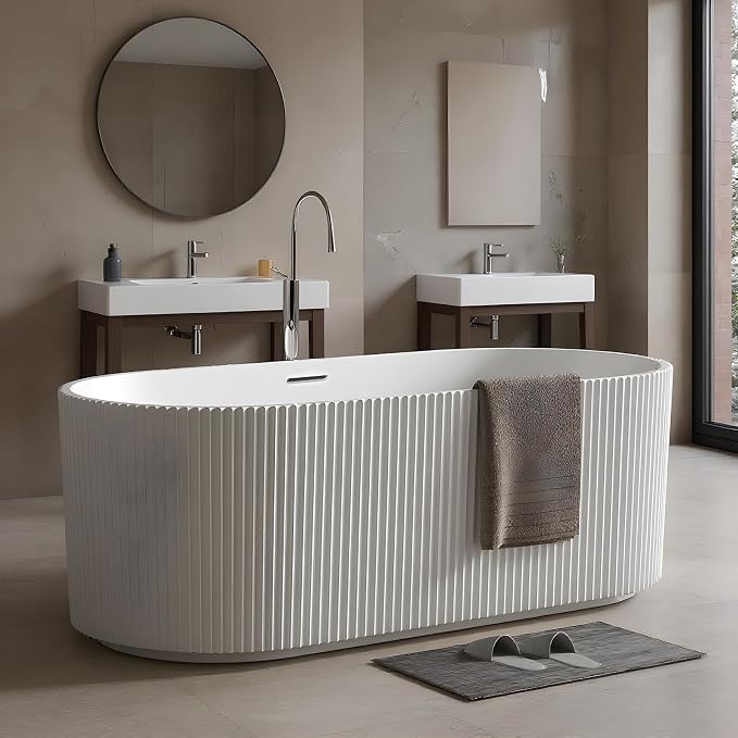 59" Acrylic Freestanding Bathtub, cUPC Certified Free Standing Tub, Chrome - Image 7