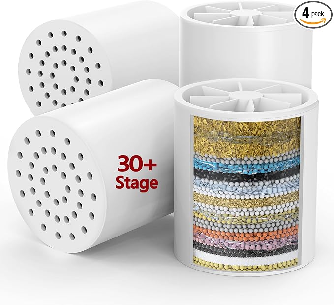 Longriver 4 Pack 33 Stage Universal Shower Filter Replacement Cartridge by DesignedforaSpa-LikeShower