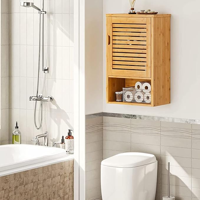 VIAGDO Bathroom Wall Cabinet, Wooden Medicine Cabinet - Image 4