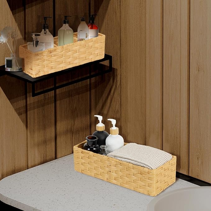 DULLEMELO Toilet Basket for Decor, Small Wicker Baskets for Storage Back of - Image 7