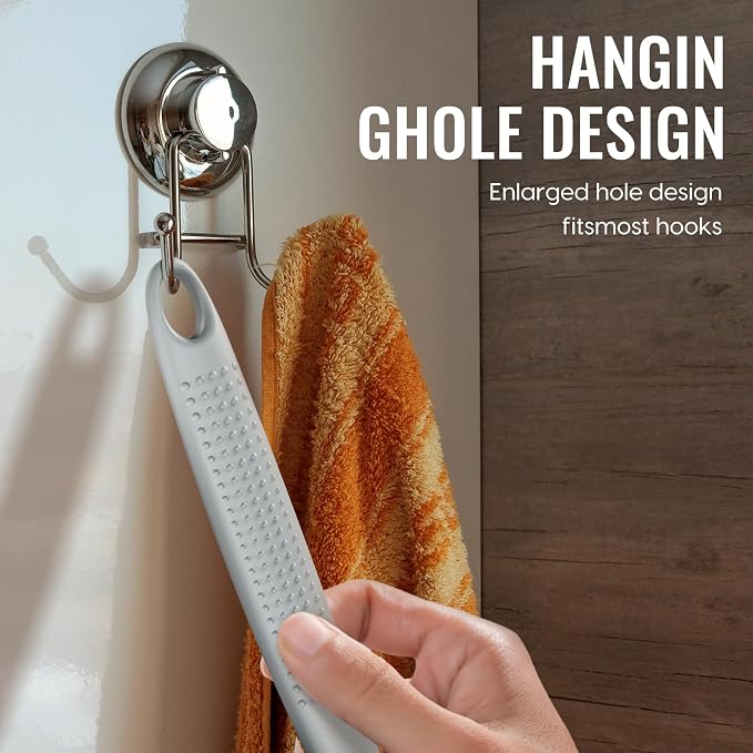 Silicone Back Scrubber for Shower, 17in Lengthen Long Handle Body Brush - Image 5
