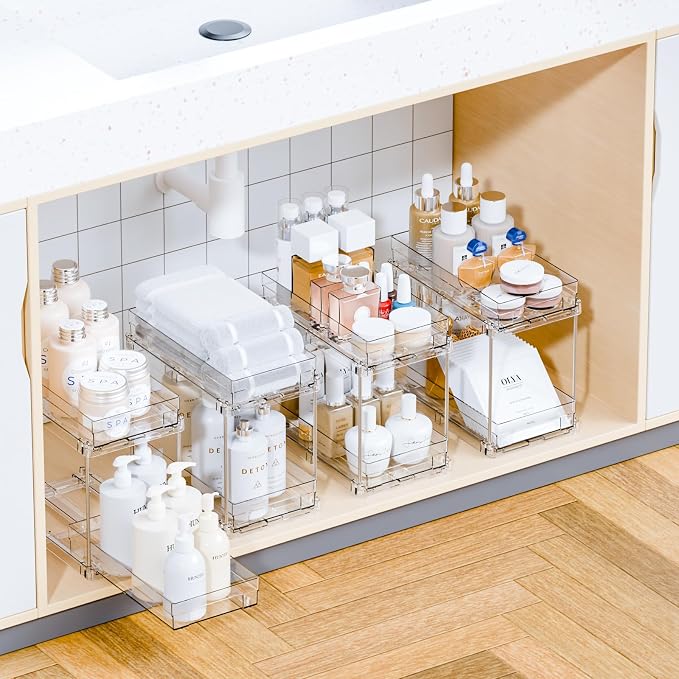 Yieach 2 Tier Pull Out Cabinet Organizer and Medicine Cabinet Storage - Image 2
