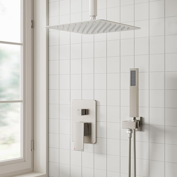 ESNBIA Ceiling Shower System, All Metal Shower Faucet set - Image 3