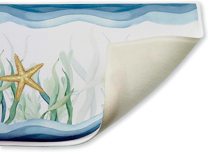 Stupell Industries Bayside Sea Life & Waves Plush Bathroom Mat & Bath Rug - Image 2