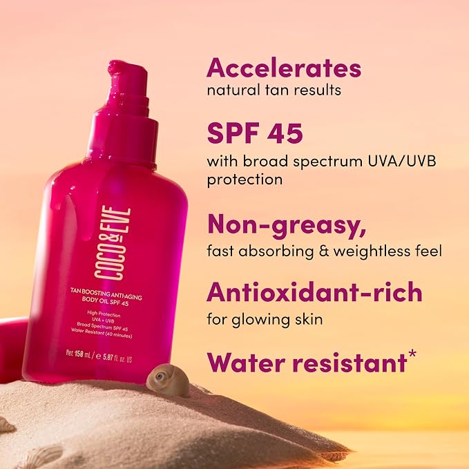 Coco & Eve Tan Boosting Anti-Aging Body Oil SPF45 - Image 6