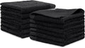 100% Cotton Washcloths Set 13” x 13” | Black Towels | Set of 24 Ultra Soft and by Weidemans
